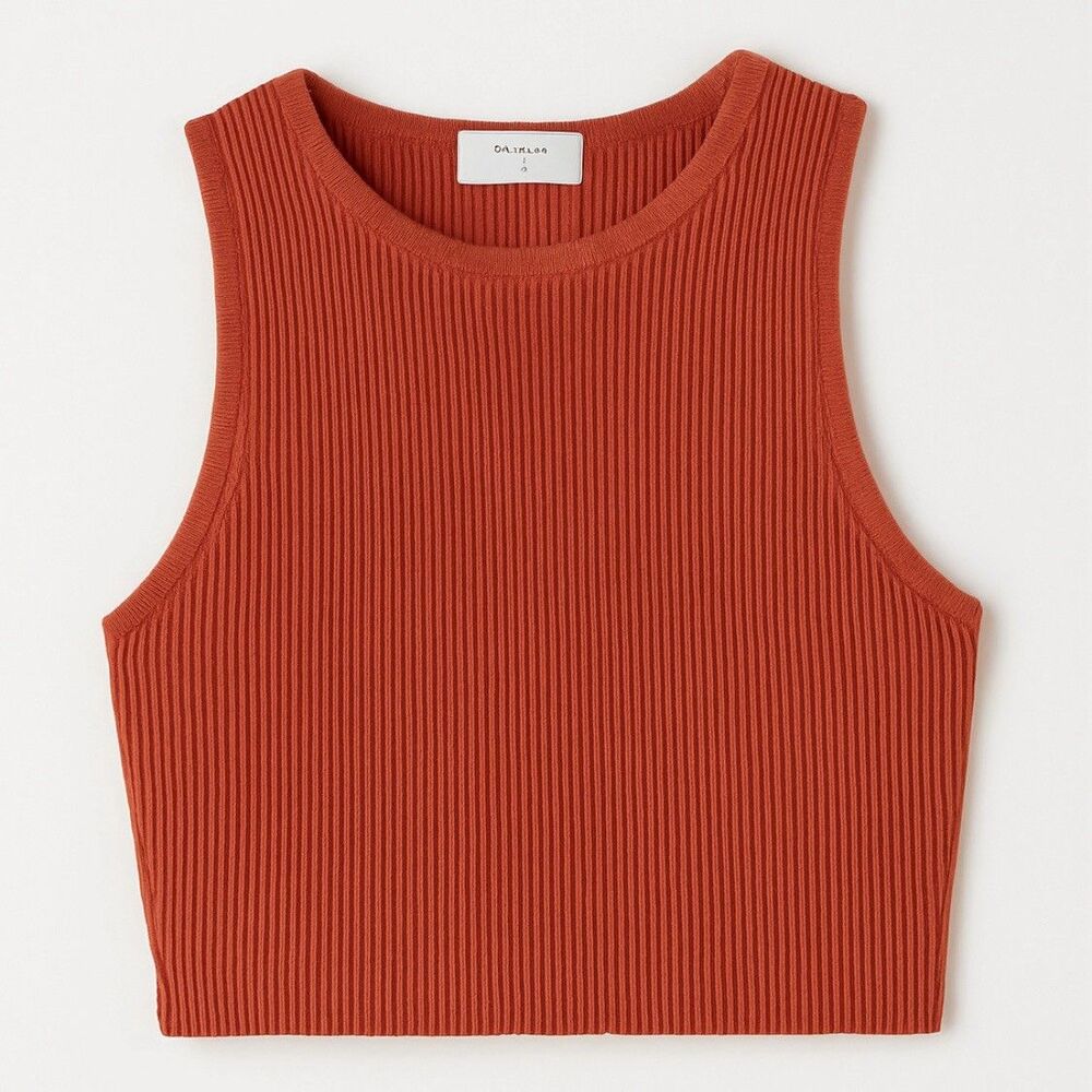 Babaton Sculpt Knit Crop Top Size XS Rust